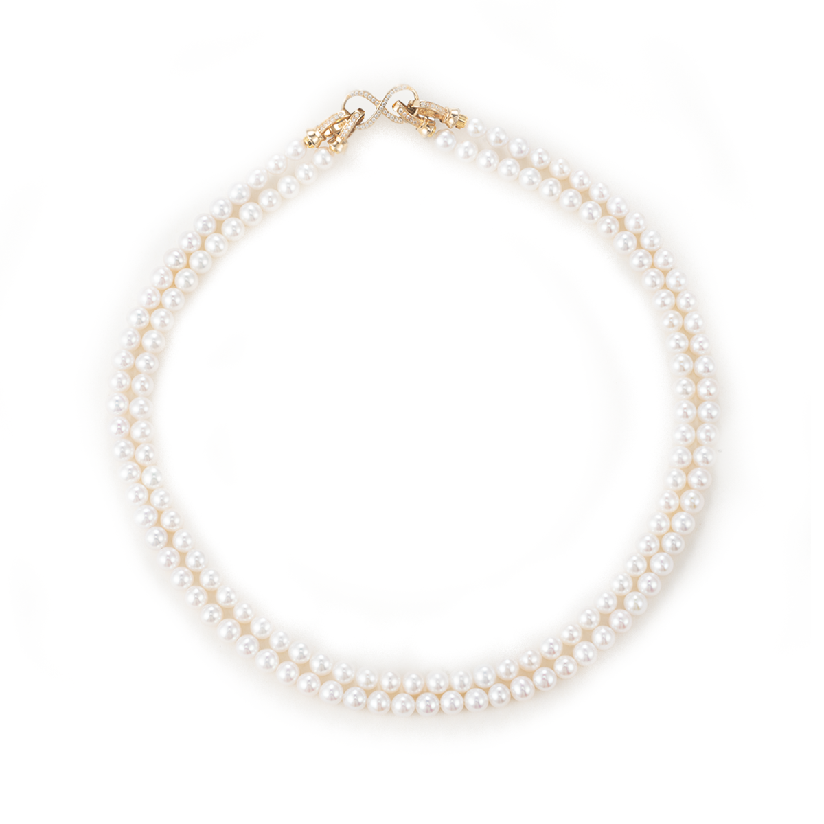时尚女王-5.5-6mm白色淡水AK珍珠双排项链 淡水AK Pearl Necklace detail view