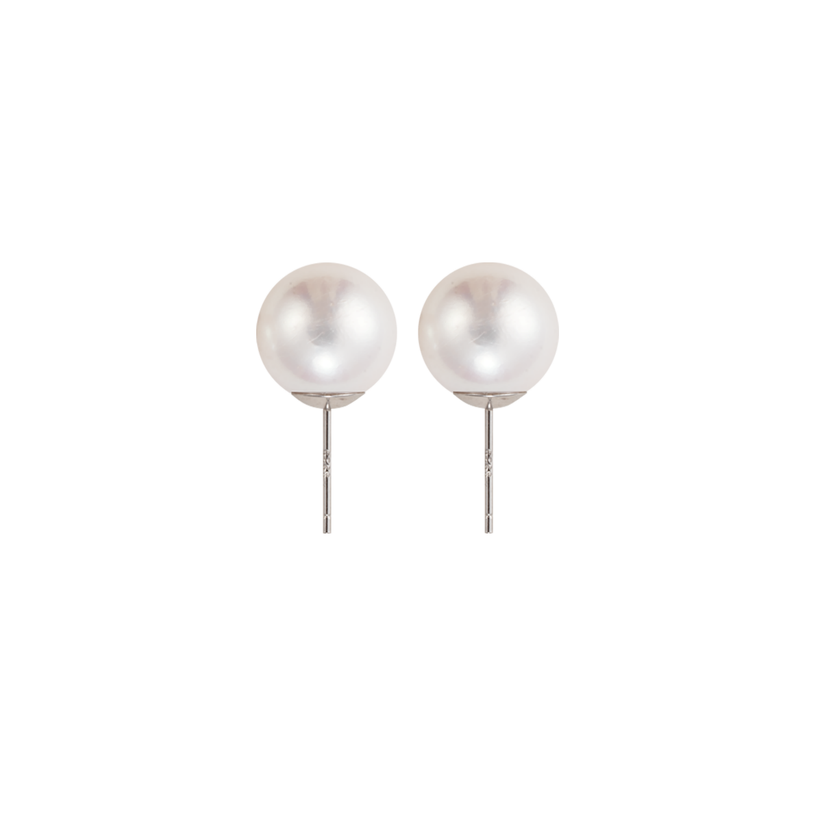 赛澳白-9-10mm、10-11mm、12-13mm白色淡水珍珠耳钉 淡水爱迪生 Pearl Earrings detail view