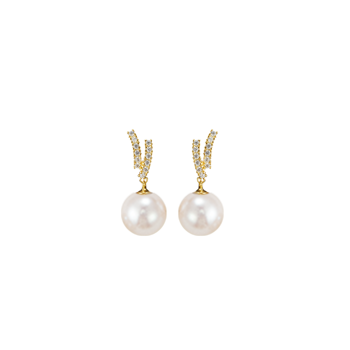 赛澳白-10-11mm白色淡水珍珠耳坠 淡水爱迪生 Pearl Earrings detail view