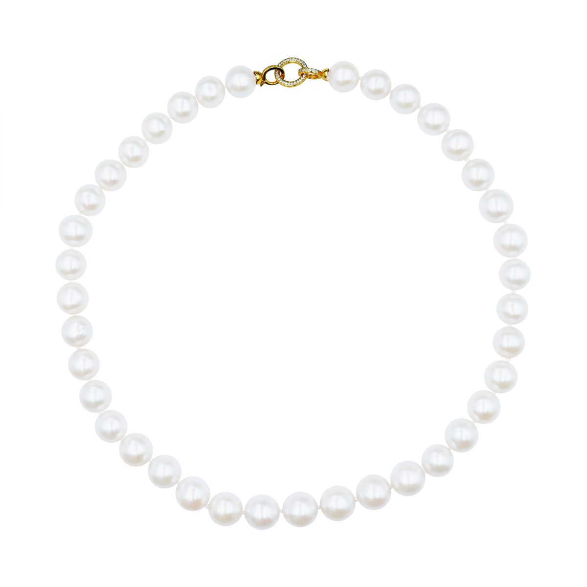 月华-10.5-12mm白色淡水珍珠项链 淡水爱迪生 Pearl Necklace detail view