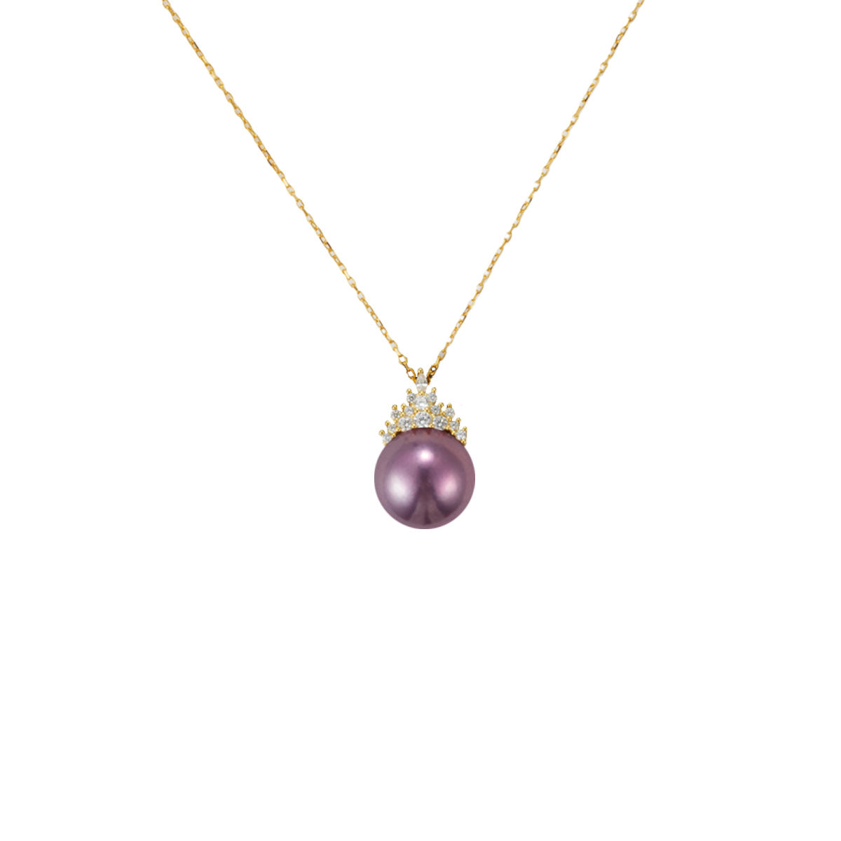 帝王紫-12-13mm紫色淡水珍珠吊坠 淡水爱迪生 Pearl Pendant detail view