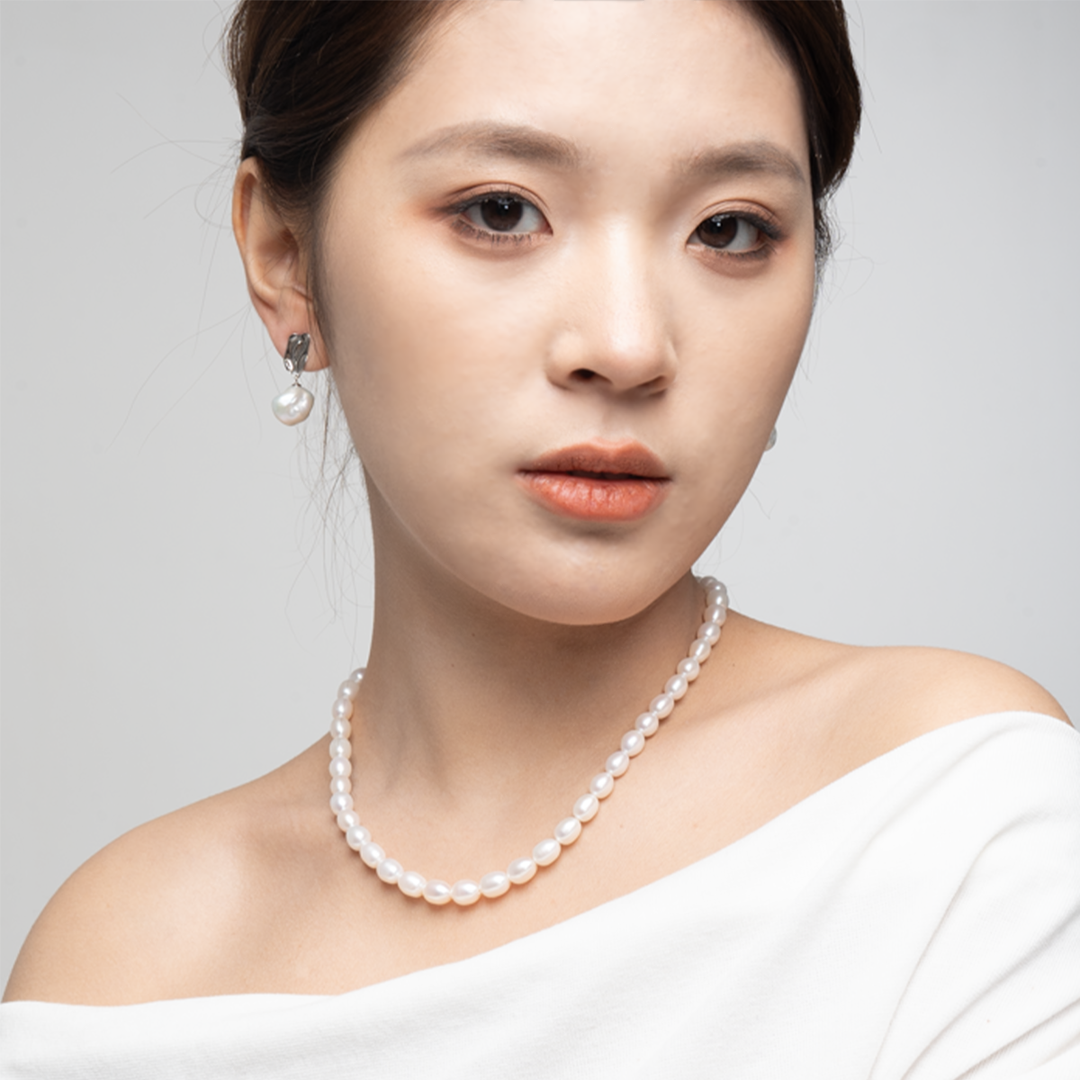 美人泪 - 8.5-9.5 mm白色淡水无核珍珠项链 淡水无核 Pearl Necklace product display