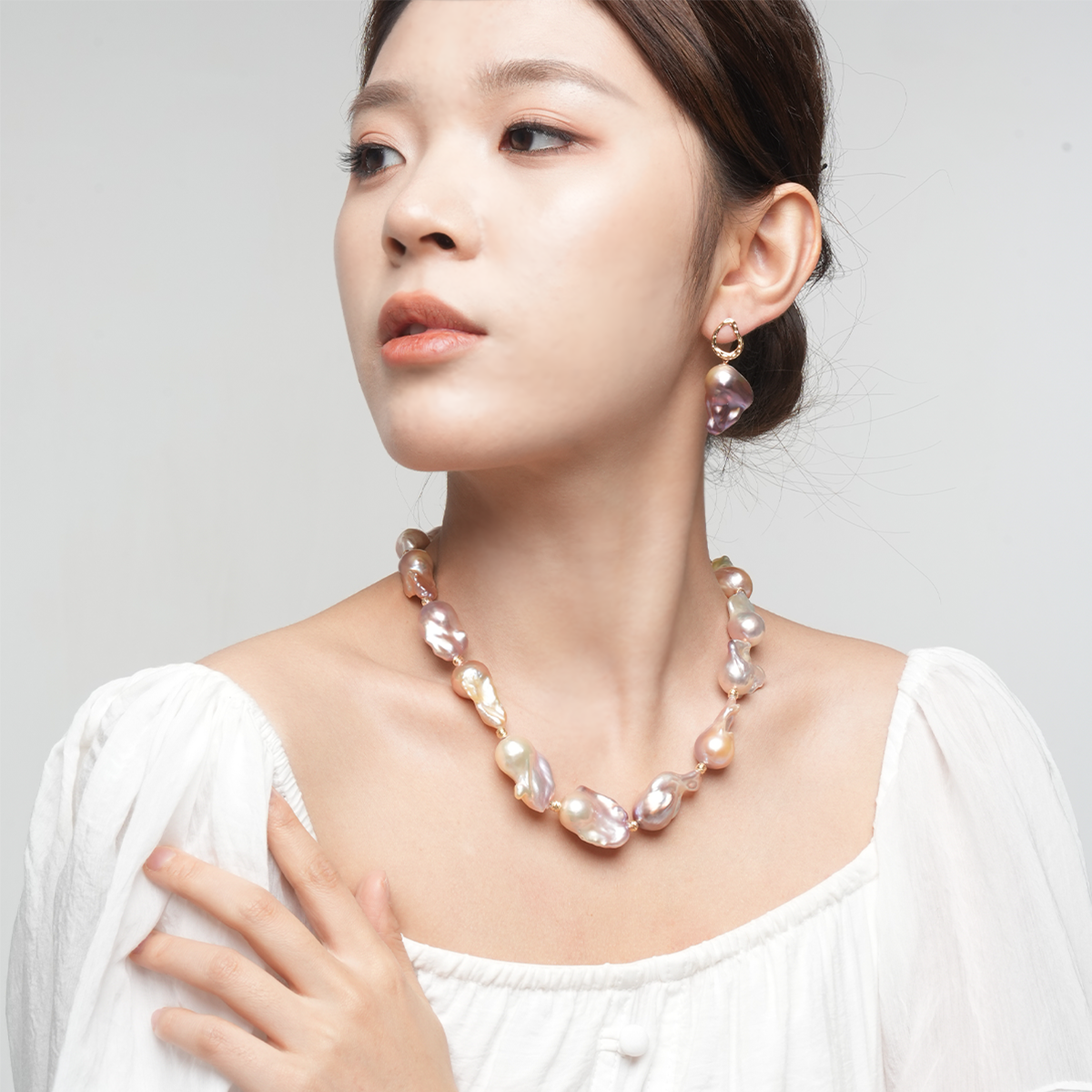锦绣琉璃-20-30m炫彩紫淡水巴洛克珍珠项链 淡水巴洛克 Pearl Necklace product display