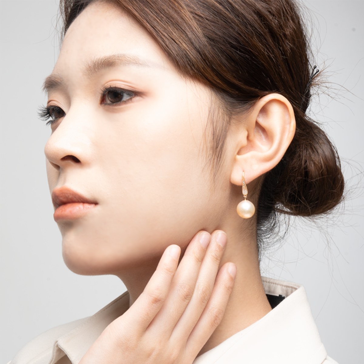 日出金-11-12mm金色淡水珍珠耳坠 淡水爱迪生 Pearl Earrings related product