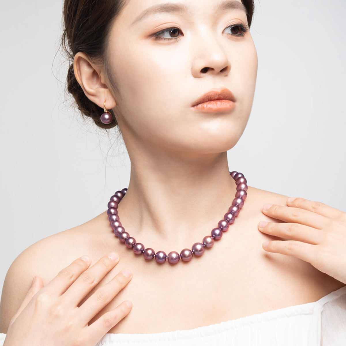 至尊帝王紫-10-13mm紫色淡水珍珠项链 淡水爱迪生 Pearl Necklace related product