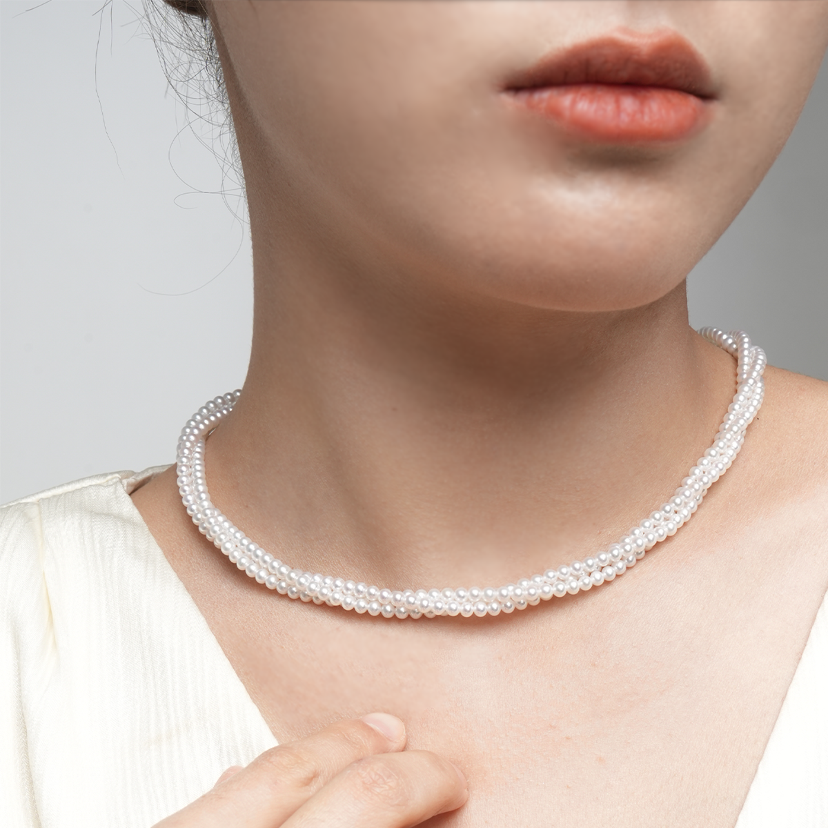 摩登小姐-3.5mm白色淡水AK baby珍珠项链 淡水AK Pearl Necklace detail view