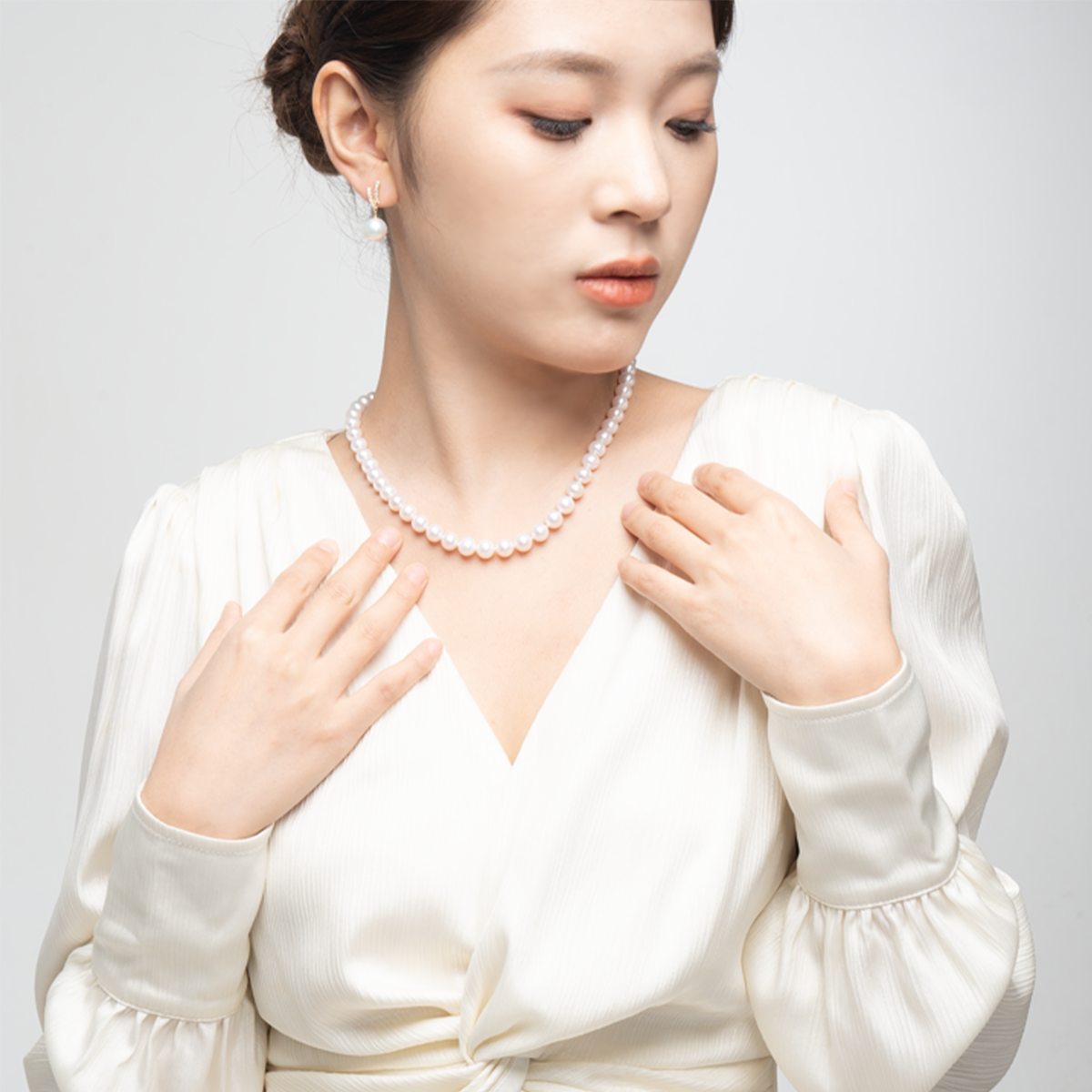 风华绝代-7.3-8.3mm白色淡水无核珍珠项链 淡水无核 Pearl Necklace related product