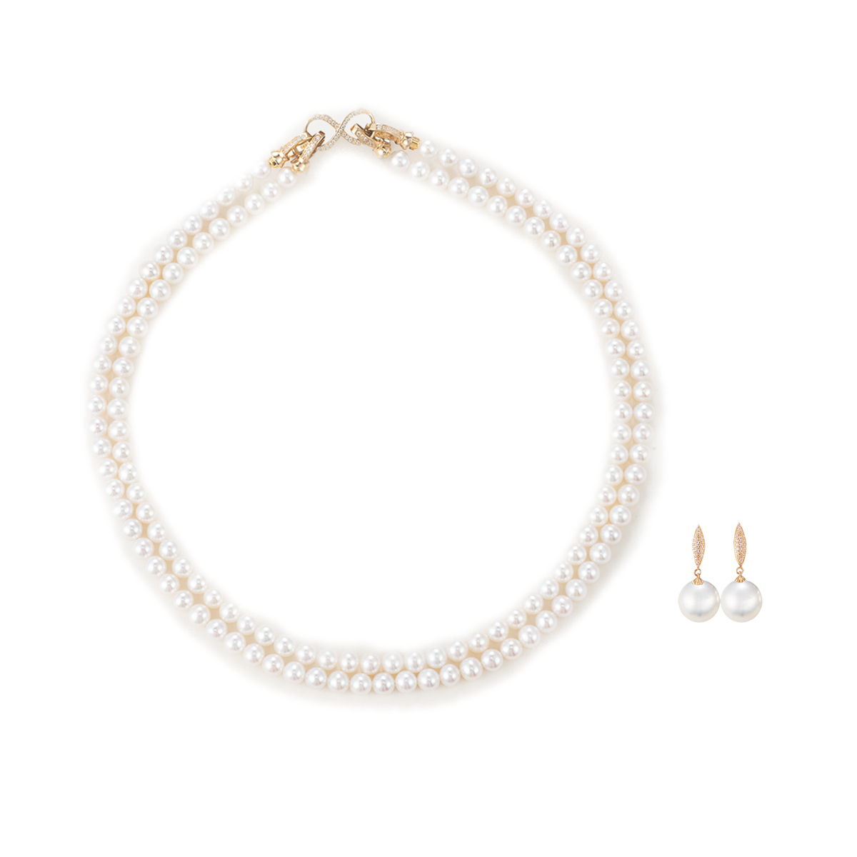 白色淡水珍珠项链耳坠套装 淡水爱迪生 Pearl Taozhuang related product