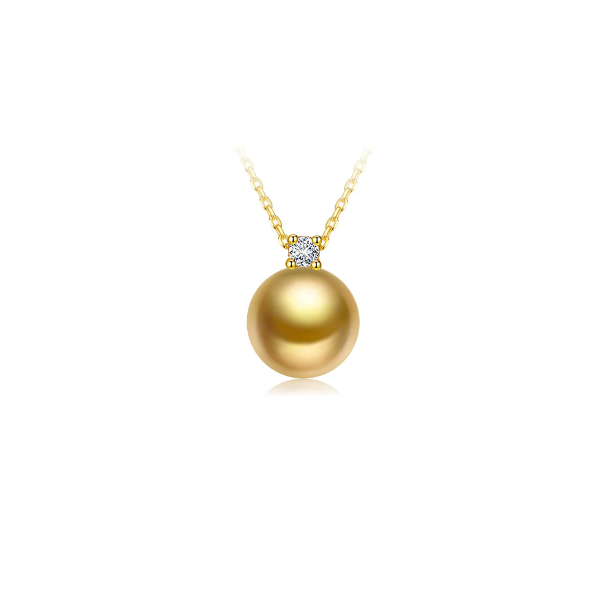 极光五星浓南洋金珠海水珍珠项链18K金天然真钻 Freshwater Pearl Necklace related product