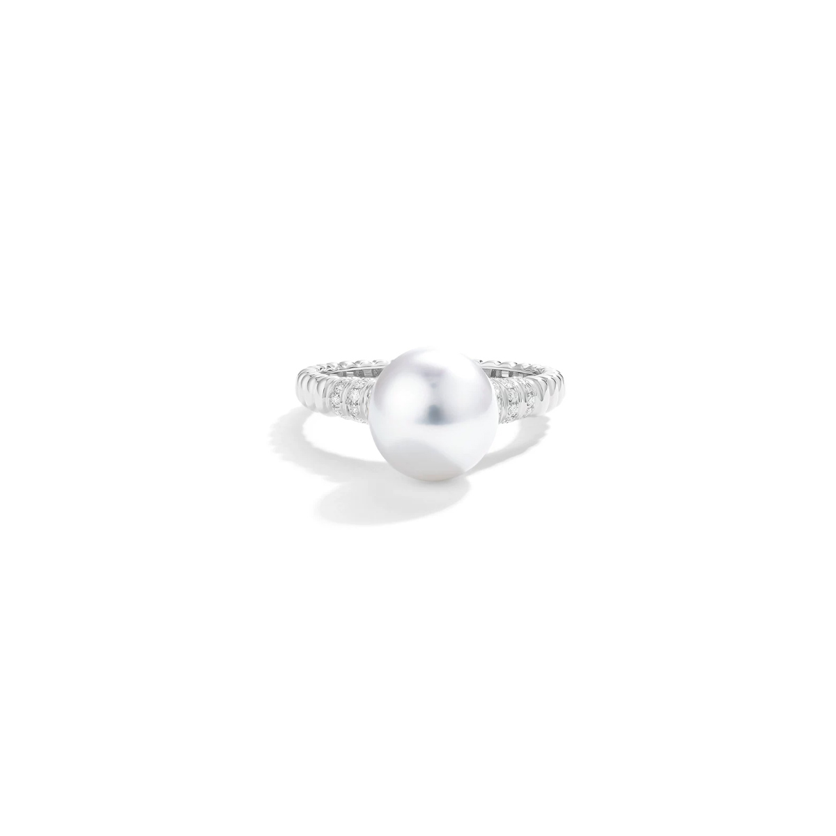 澳白珍珠戒指女18K金海水珍珠天然钻石戒指绸缎光泽 Freshwater Pearl Ring related product