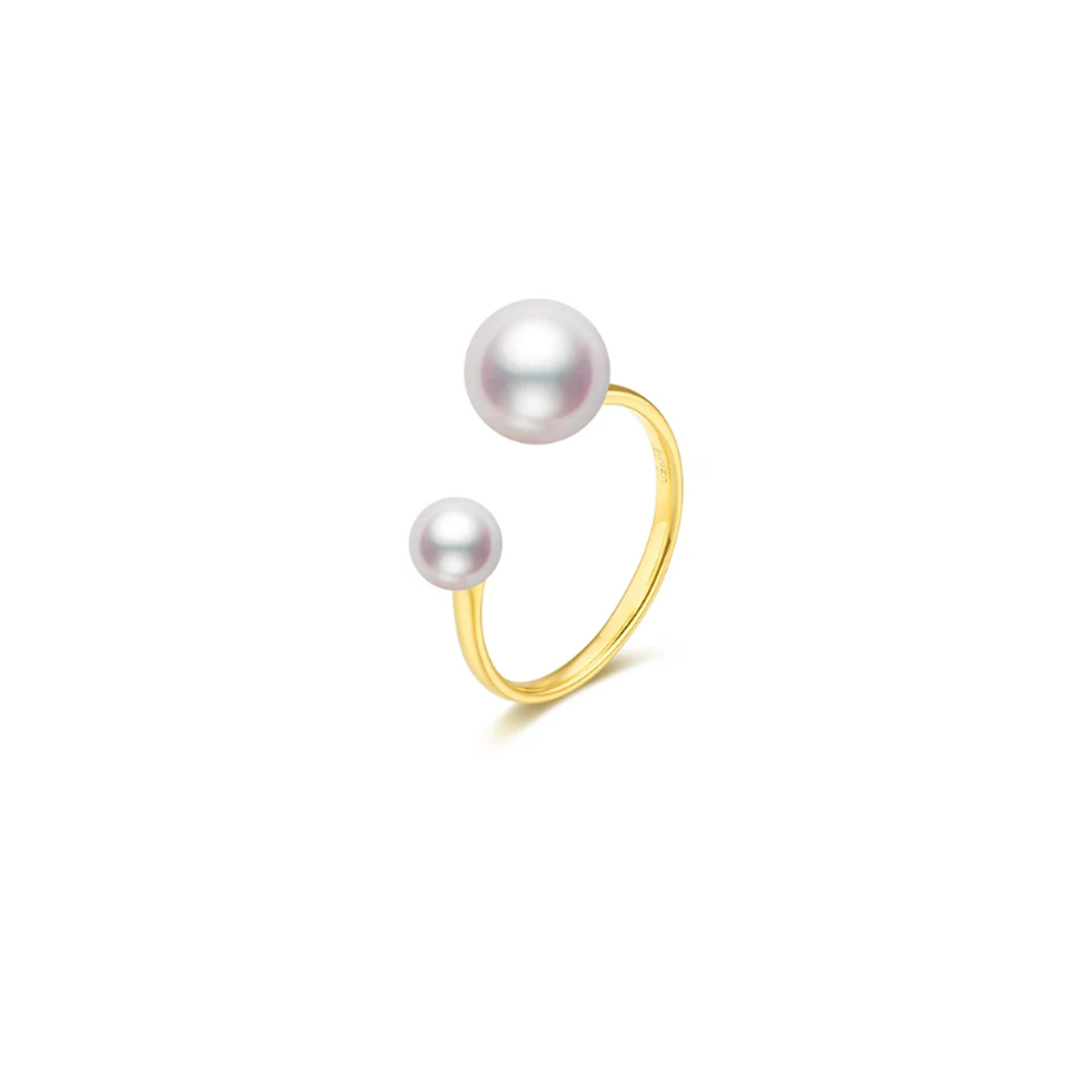海水akoya珍珠戒指18K金双珠指环气质简约戒指 Freshwater Pearl Ring related product