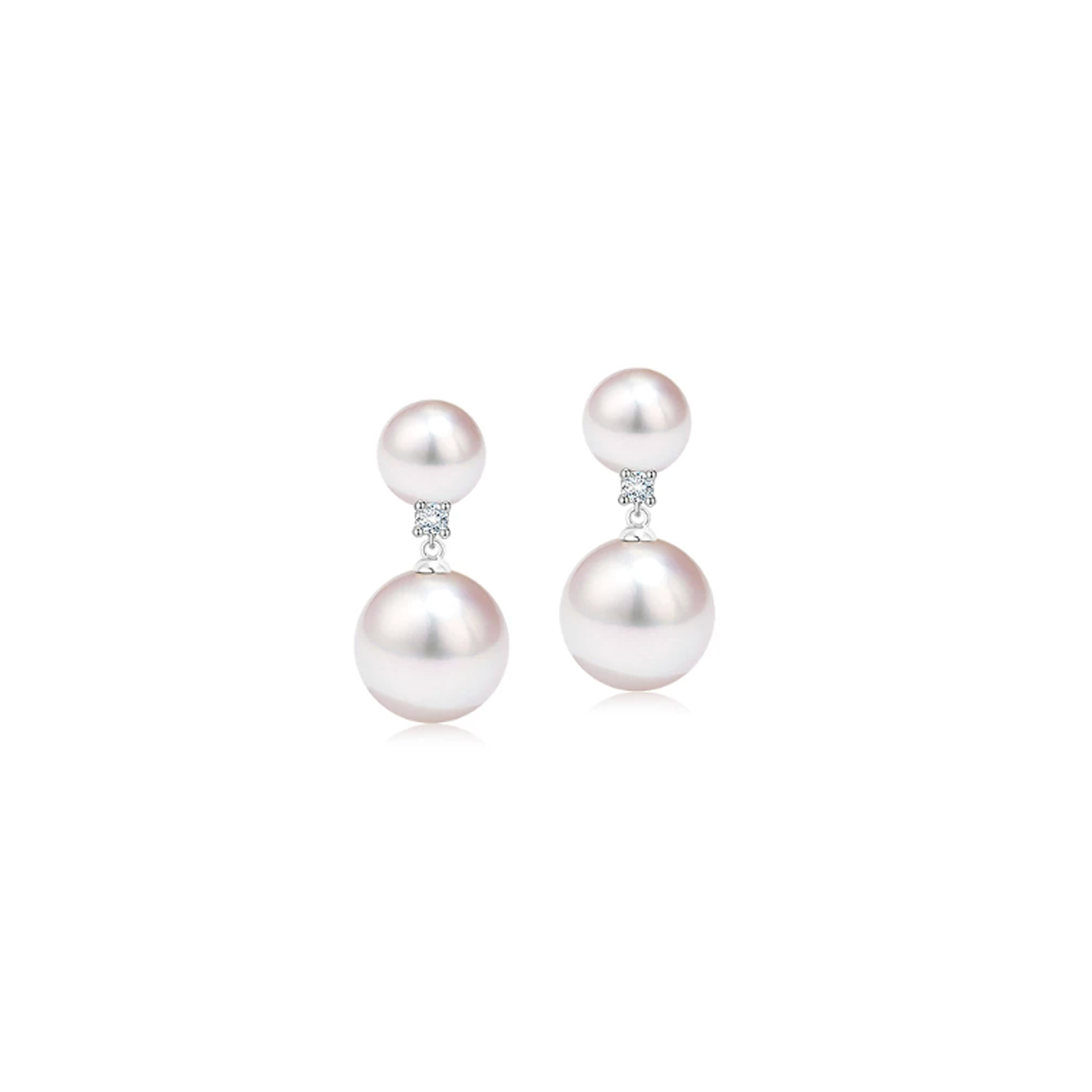 双珠Akoya海水珍珠耳钉 Freshwater Pearl Earrings product display