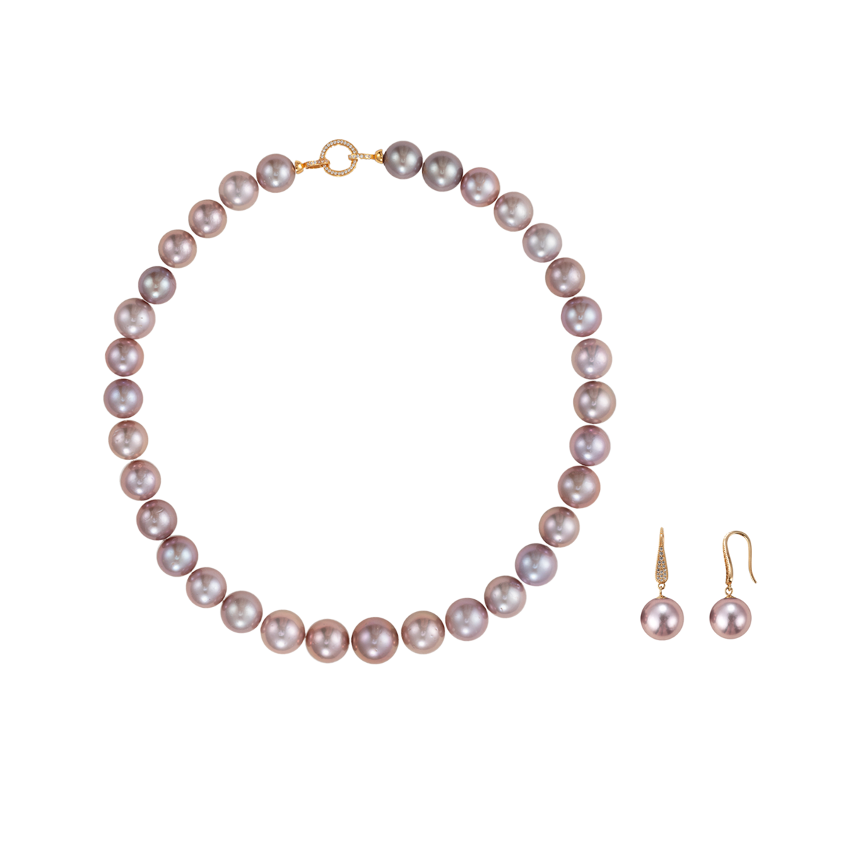 鎏金紫-紫色淡水珍珠项链耳环套装 淡水爱迪生 Pearl Taozhuang related product